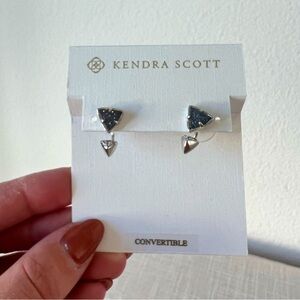 Kendra Scott Perry Ear Jacket Earrings in Steel Gray Drusy